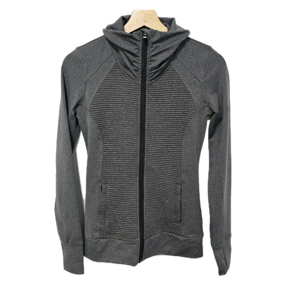 Athleta Stretch and‎ Release Funnel Neck Zip Up Athletic Jacket Gray Size XXS